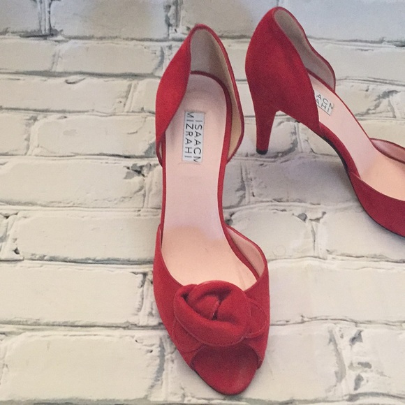 Isaac Mizrahi Red Suede Pumps - Picture 2 of 5